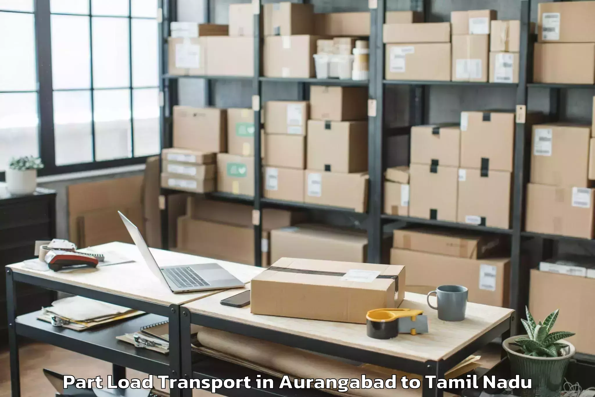 Easy Aurangabad to Kamarajar Port Part Load Transport Booking